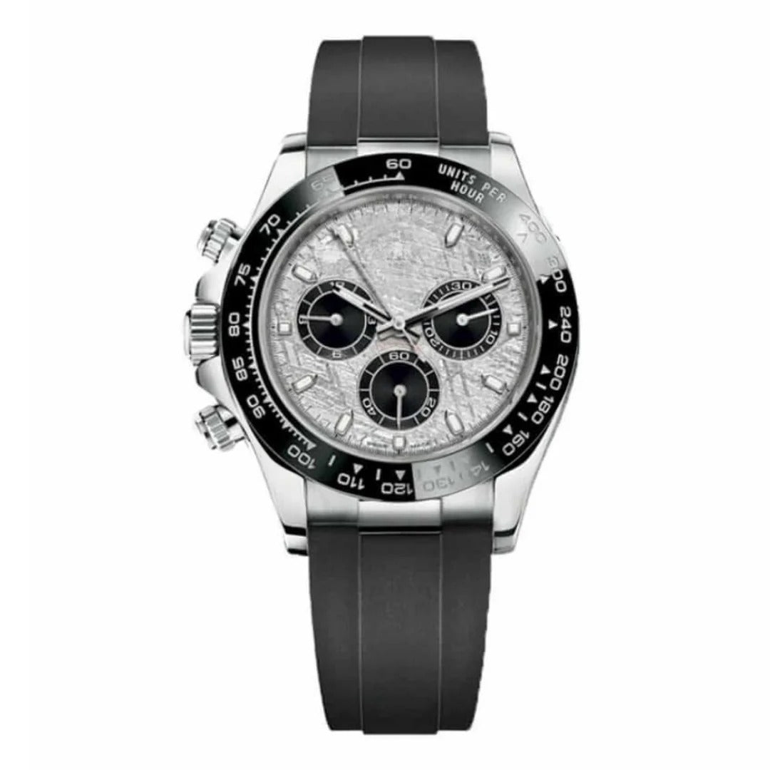 Chronograph 40 – Meteorite Dial | Steel Case & Black Strap